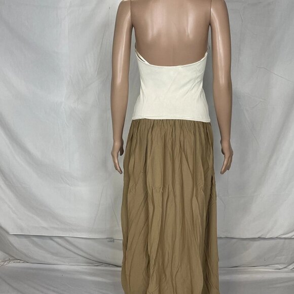 NEW SOLID & STRIPED Women's Dress The Halter Soglio Size M Camel by - Picture 9 of 10